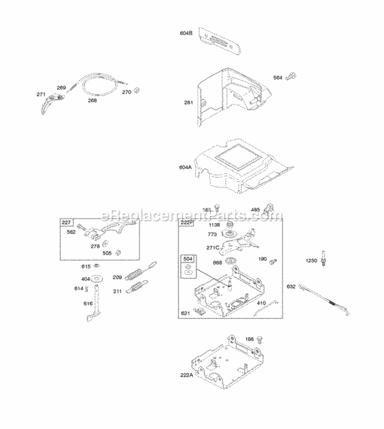 Controls Governor Spring Diagram and Parts List for 20M114-1364-E1  Briggs and Stratton Engine